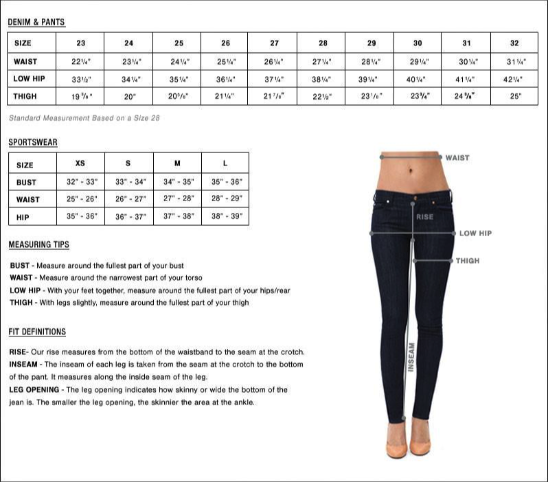 Shoe size chart